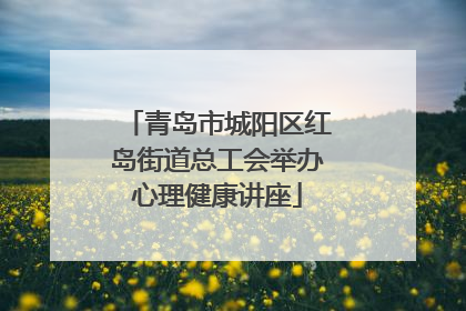 青岛市城阳区红岛街道总工会举办心理健康讲座